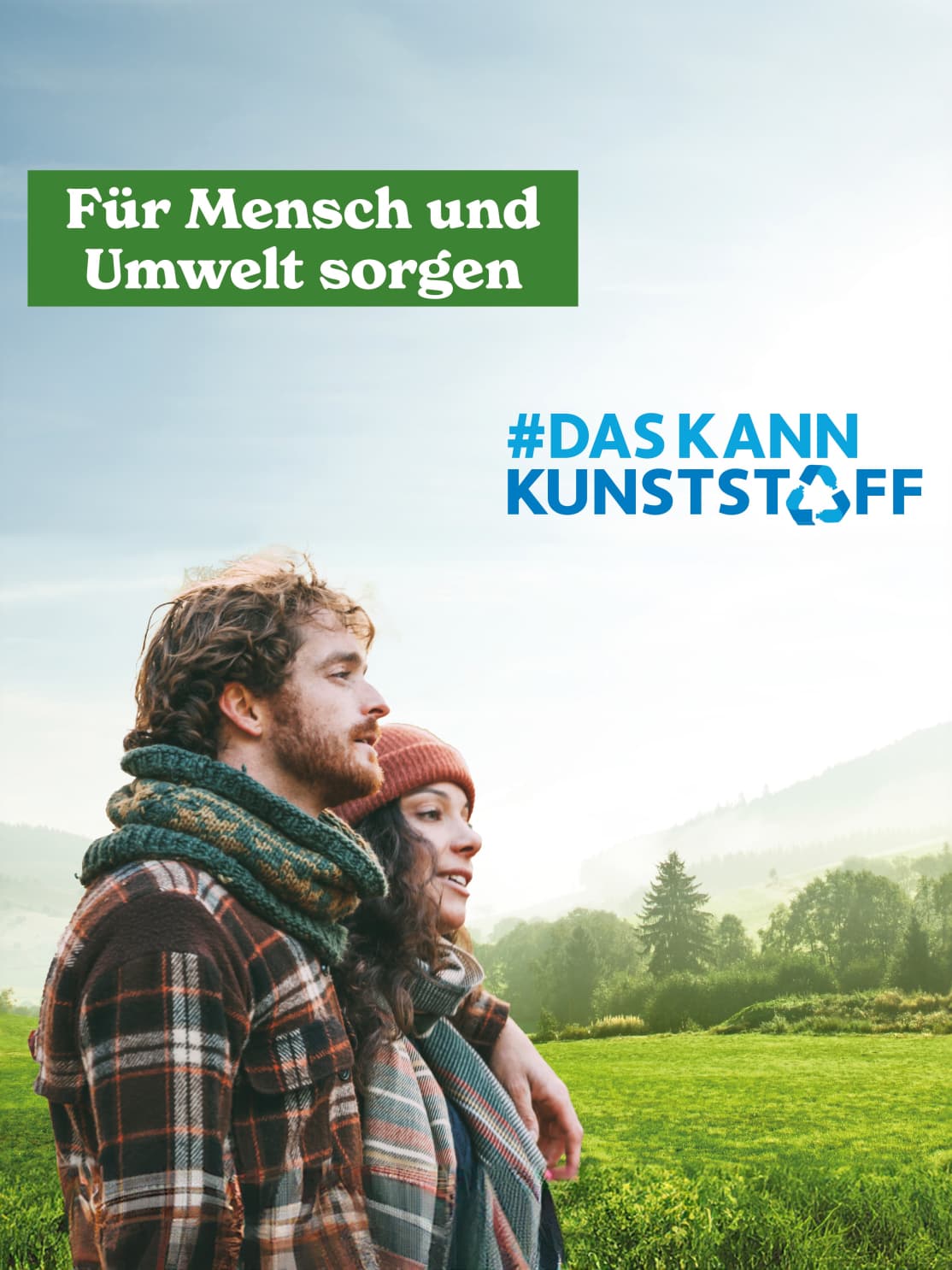 Sujet der #daskannkunststoff Kampagne in Deutschland im Hochformat