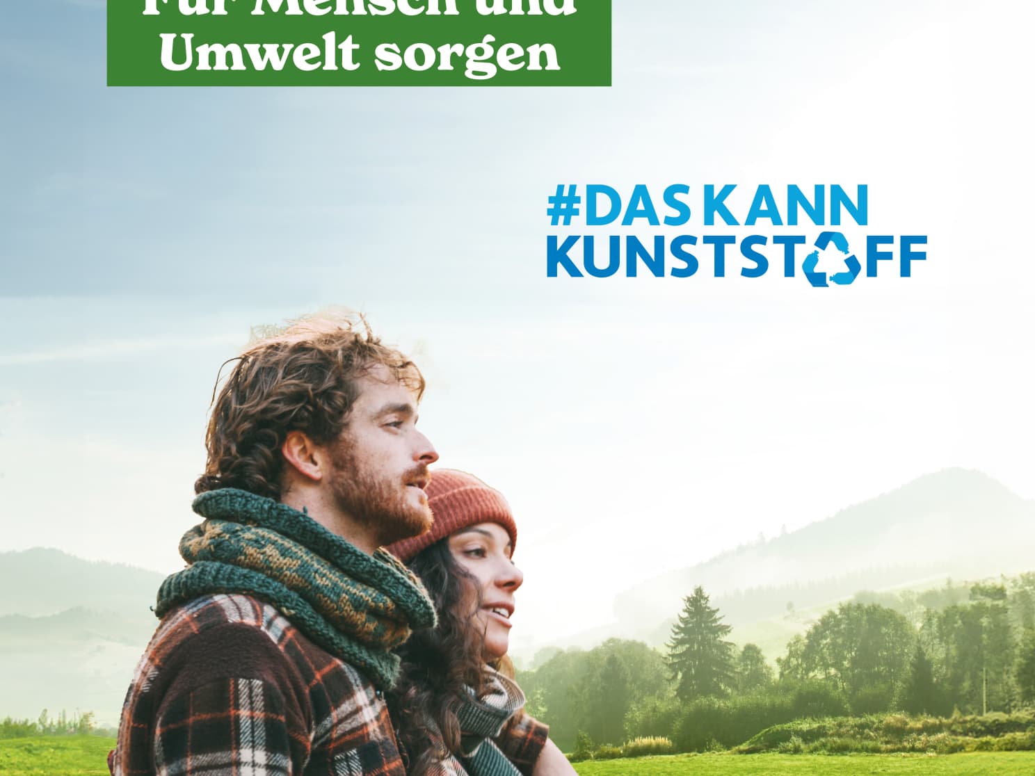 Sujet der #daskannkunststoff Kampagne in Deutschland im Hochformat